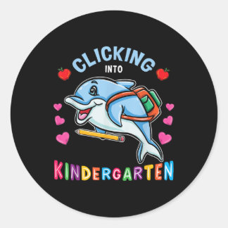 Klikken naar de kleuterklas Dolfijn Terug naar sch Ronde Sticker