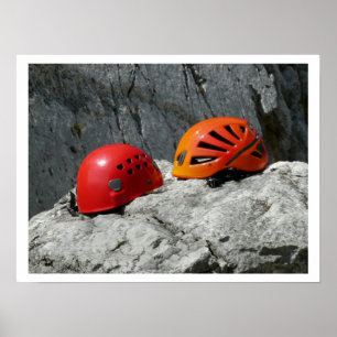 Klikkende helmen op Rocks Poster
