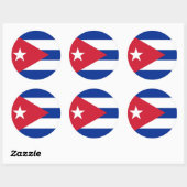 Klikker met vlag Cuba Ronde Sticker (Vel)