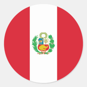 Klikker met vlag Peru Ronde Sticker
