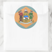 Klikker met vlag van Delaware Ronde Sticker (Tas)