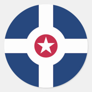 Klikker met vlag van Indianapolis, VS Ronde Sticker