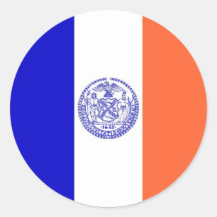 Klikker met vlag van New York City Ronde Sticker