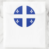 Klikker met vlag van Quebec, Canada Ronde Sticker (Tas)