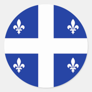 Klikker met vlag van Quebec, Canada Ronde Sticker