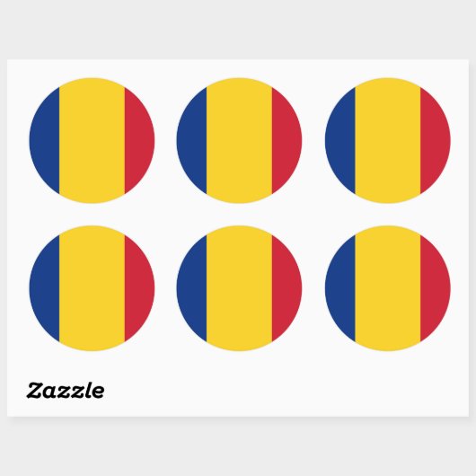 Klikker met vlag van Roemenië Ronde Sticker (Vel)