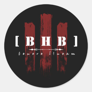 Klikker: zwart/gekleurde strepen ronde sticker