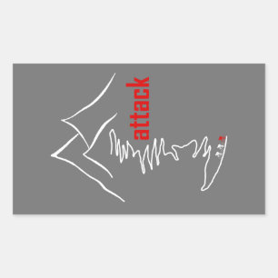 Klim, aanval rechthoekige sticker