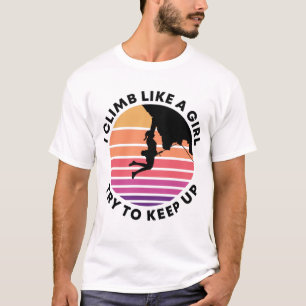 Klim als een meisje die roomt t-shirt