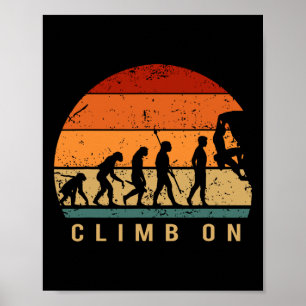 Klim Evolutie - Boulderen Klimmen Bergbeklimmen Poster