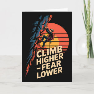 Klim Hoger, Vrees Lager Retro Bergbeklimmen Ou Kaart