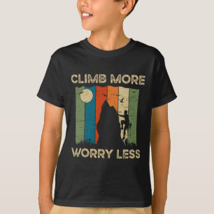 Klim Meer Maak Je Minder Zorgen Retro Zonsondergan T-shirt