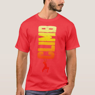 Klim op rotsen die de verticale cl van de staartr t-shirt