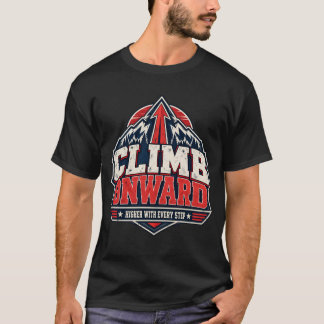 Klim Opwaarts Vintage Berg Motiverend Avontuur T-shirt
