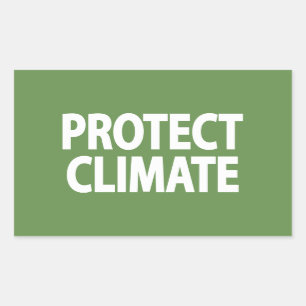Klimaat beschermen rechthoekige sticker
