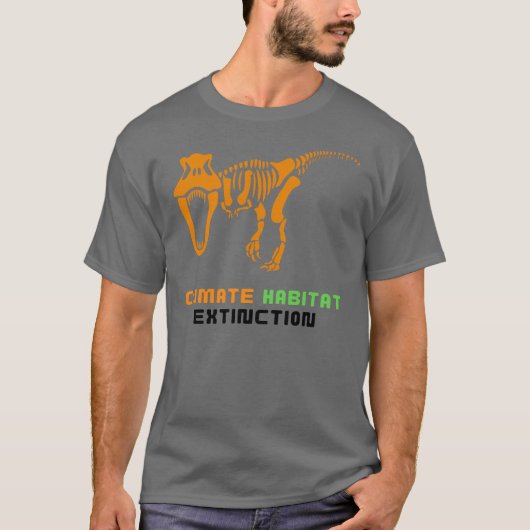 Klimaat habitat uitsterven dinosauriër T-Rex T-shirt (Voorkant)