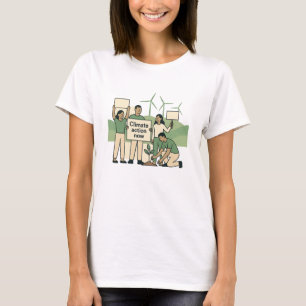 Klimaatactie Nu Krachtig Groen Protestontwerp T-shirt