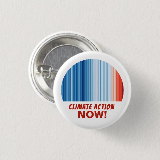 Klimaatactie nu! Opwarmingsstrips Ronde Button 3,2 Cm (Voorkant /achterkant)