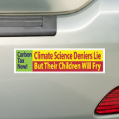 Klimaatdenkers liegen/Maar hun kinderen vliegen Bumpersticker (Op auto)