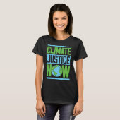 Klimaatjustitie Nu milieuactivist Aarde D T-shirt (Voorkant volledig)