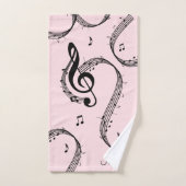 Klimaatroze G Clef Music Pink Bad Handdoek (Handdoek)