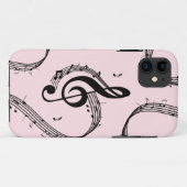 Klimaatroze G Clef Music Pink Case-Mate iPhone Case (Achterkant (horizontaal))