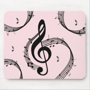 Klimaatroze G Clef Music Pink Muismat
