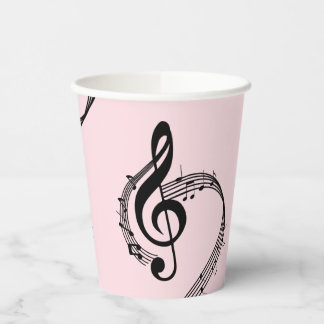 Klimaatroze G Clef Music Pink Papieren Bekers