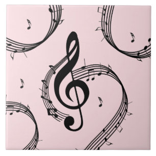 Klimaatroze G Clef Music Pink Tegeltje