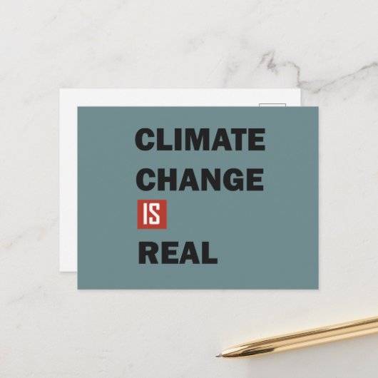 Klimaatuitdaging is echt milieubewustzijn briefkaart (Voorkant / Achterkant in situ)