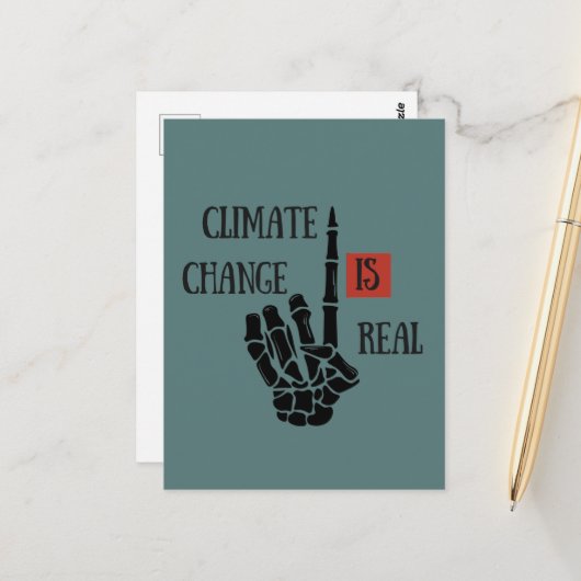 Klimaatuitdaging is echt milieubewustzijn briefkaart (Voorkant / Achterkant in situ)