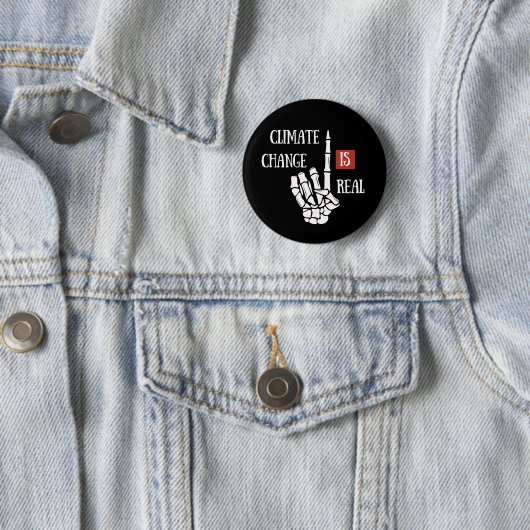 Klimaatuitdaging is echt milieubewustzijn ronde button 5,7 cm (In situ)