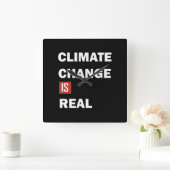 Klimaatuitdaging is echt milieubewustzijn vierkante klok (Huis)