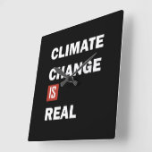 Klimaatuitdaging is echt milieubewustzijn vierkante klok (Hoek)