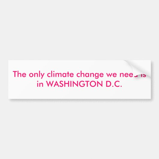KLIMAATVERANDERING BUMPERSTICKER (Voorkant)