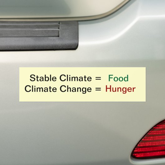 Klimaatverandering en voedsel bumpersticker (Op auto)