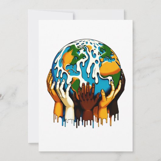 Klimaatverandering Global Unity Earth Design Feestdagenkaart (Voorkant)
