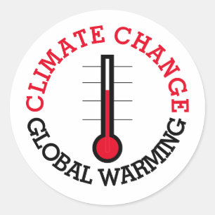 Klimaatverandering Global Warming temperatuurmeter Ronde Sticker