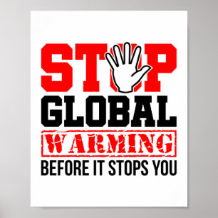 Klimaatverandering in klimaatverandering stoppen poster