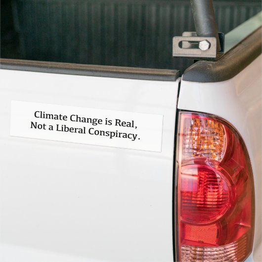 Klimaatverandering is echt, geen liberale samenzwe bumpersticker (Op Truck)
