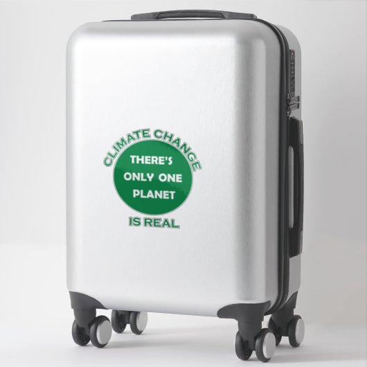 Klimaatverandering is echt milieubewustzijn sticker (Koffer)
