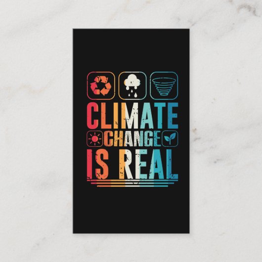 Klimaatverandering is echt - voorkoming van wereld visitekaartje (Voorkant)
