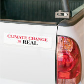 Klimaatverandering is een echte Bumpersticker (Op Truck)
