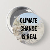 Klimaatverandering is een echte Button (Voorkant /achterkant)