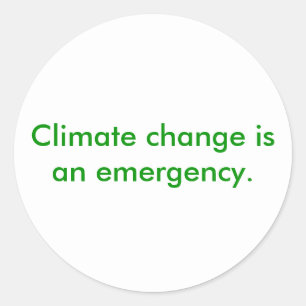 Klimaatverandering is een noodgeval ronde sticker