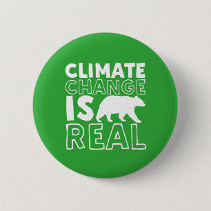 Klimaatverandering is een reëel Beer van de opwarm Ronde Button 5,7 Cm