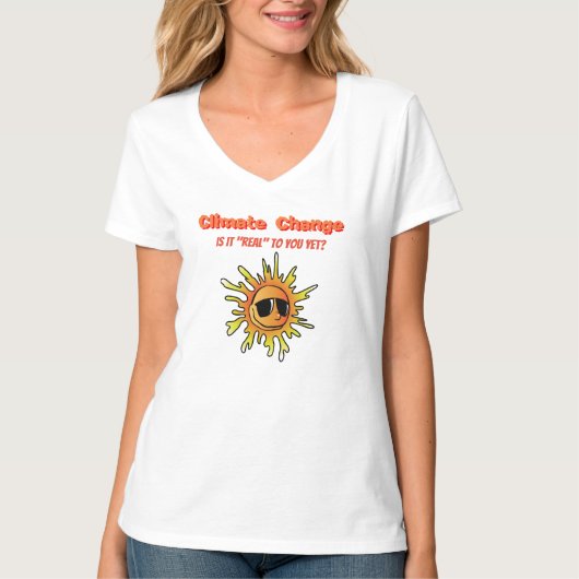 Klimaatverandering: Is het al "echt" voor jou? Tan T-shirt (Voorkant)