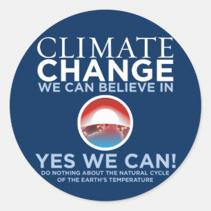 Klimaatverandering - Ja, we kunnen Obama Parody St Ronde Sticker