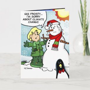 Klimaatverandering met kerst feestdagen kaart
