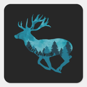 Klimaatverandering Milieubescherming Deer Stad Vierkante Sticker